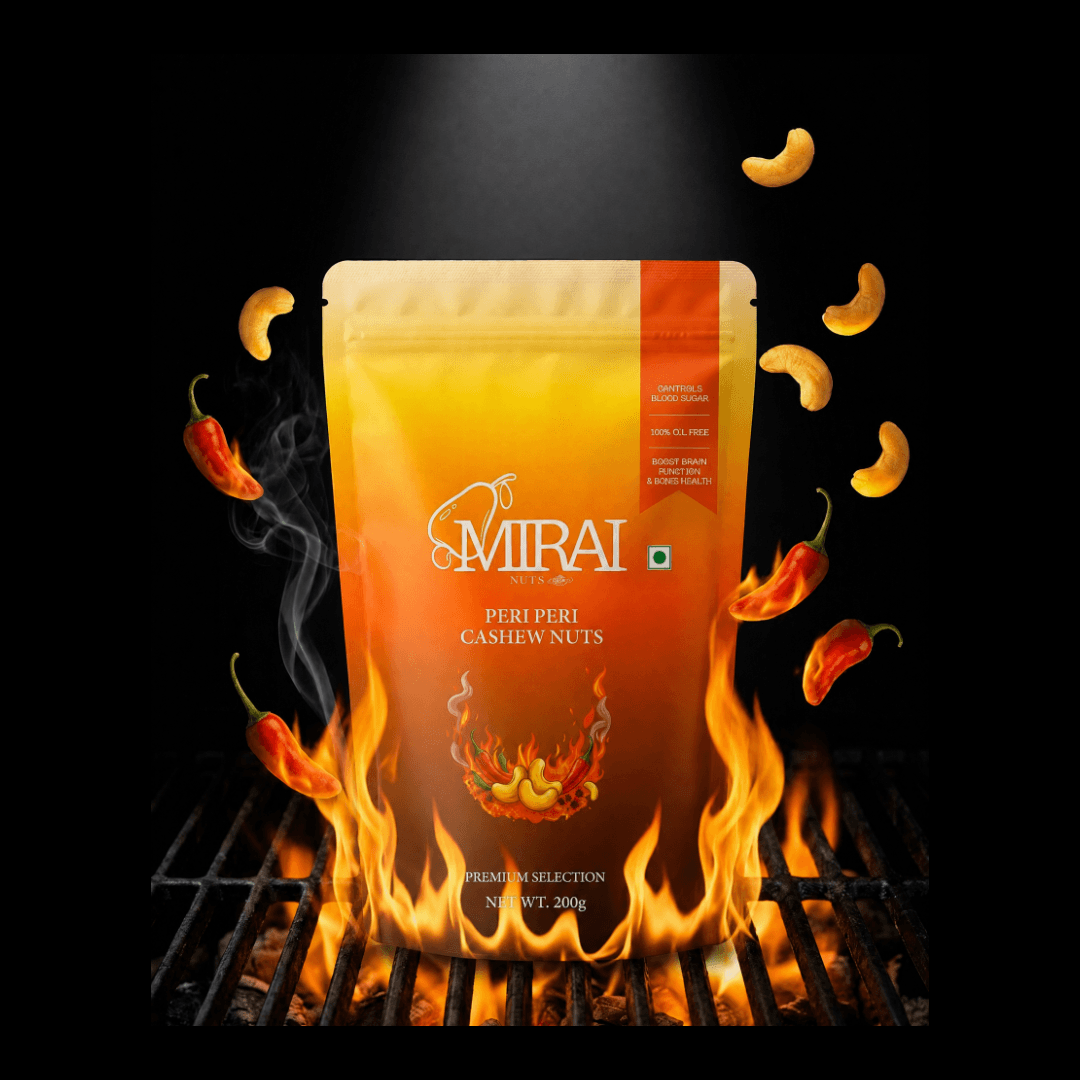 Peri Peri flavored cashews by Mirai Nuts